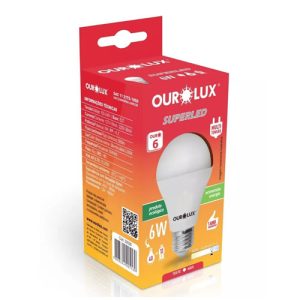 LAMPADA SUPERLED GLOBO 6W 6500K - OUROLUX