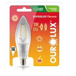 Lâmpada Superled Vela Filam Cl E14 2700k Biv