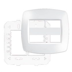PLACA  4X4 - COM SUPORTE 4 MODULOS HORIZONTAIS DISTANCIADOS- ELEGANCE